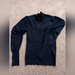 (🌻2/$9) Black turtleneck with puff sleeves
